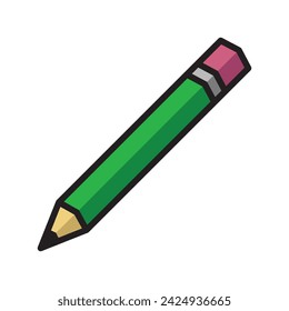 pencil icon simple, colors, vector illustration 