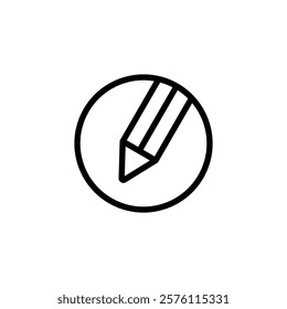 pencil icon, simple flat style, pictogram logo symbol vector illustration, isolated on white for mobile app