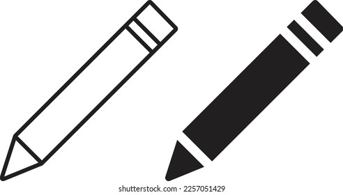 pencil icon simple trendy flat style line and solid Isolated vector illustration on white background. For apps, logo, websites, symbol , UI, UX, graphic and web design. EPS 10.