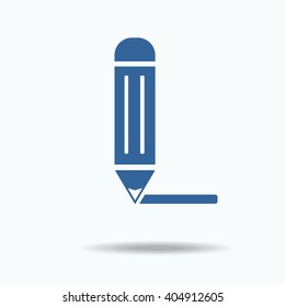 Pencil icon. Single flat icon on, white background. vector illustration., One of set web icons