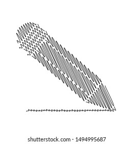 Pencil icon sketch scribble of pencil line art vector design on white background