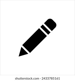 Pencil icon, suitable for design element with simple solid  icon style has EPS file