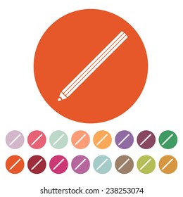 The pencil icon. Pencil symbol. Flat. Vector illustration Set