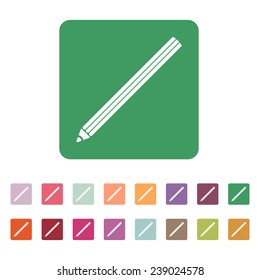The pencil icon. Pencil symbol. Flat. Vector illustration. Set