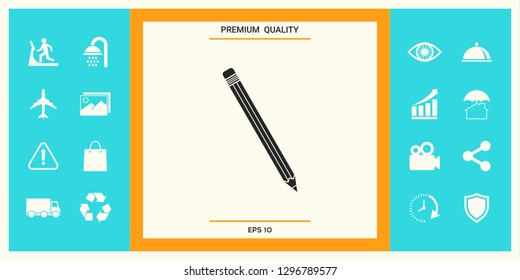 Pencil icon symbol. Graphic elements for your design