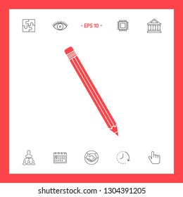 Pencil icon symbol. Graphic elements for your design