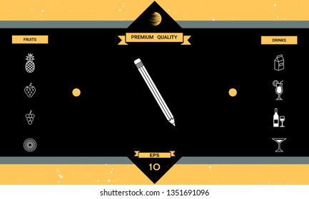 Pencil icon symbol. Graphic elements for your design