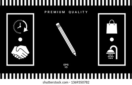 Pencil icon symbol. Graphic elements for your design