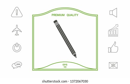 Pencil icon symbol. Graphic elements for your design