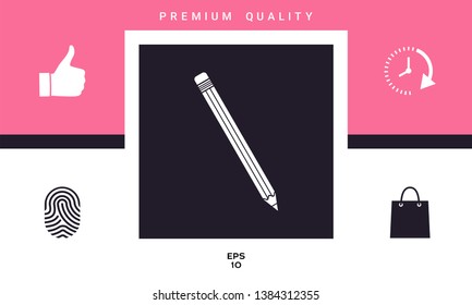 Pencil icon symbol. Graphic elements for your design