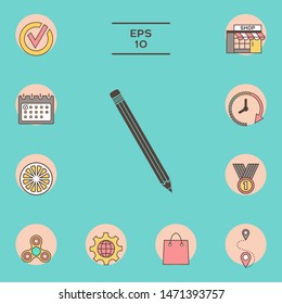 Pencil icon symbol. Graphic elements for your design