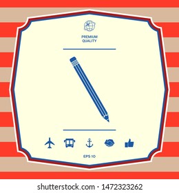 Pencil icon symbol. Graphic elements for your design