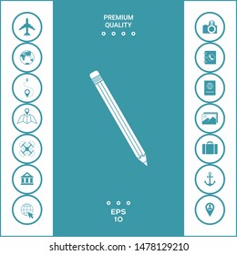 Pencil icon symbol. Graphic elements for your design