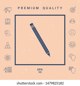 Pencil icon symbol. Graphic elements for your design