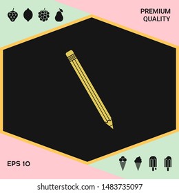 Pencil icon symbol. Graphic elements for your design