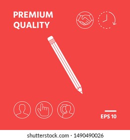 Pencil icon symbol. Graphic elements for your design
