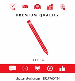Pencil icon symbol. Graphic elements for your design