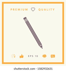 Pencil icon symbol. Graphic elements for your design