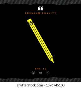 Pencil icon symbol. Graphic elements for your design