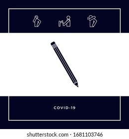 Pencil icon symbol. Graphic elements for your design