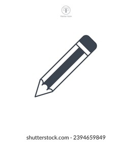 Pencil Icon symbol vector illustration isolated on white background