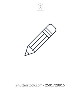 Ilustración vectorial del símbolo del icono del lápiz aislada en el fondo blanco