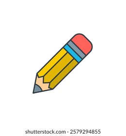 Pencil icon symbol vector illustration isolated on white background