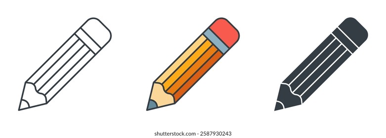 Pencil icon symbol vector illustration isolated on white background