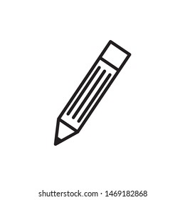 Pencil icon symbol vector. isolated icon. on white background.