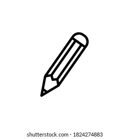 Symbol für Bleistift-Symbol, Vektorgrafik einzeln auf weißem Hintergrund