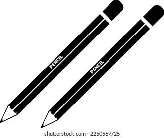 Pencil icon symbol vector isolated on white background