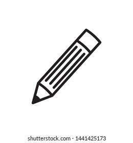 Pencil icon symbol vector on white background.