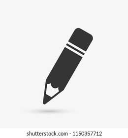 Pencil icon. Symbol of writer, editing and writing. Sign for entering information. Drawing tool.
