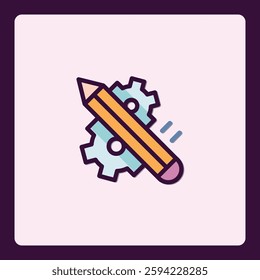 Pencil Icon Symbolizing Creative Mechanical Engineering and Technical Drawing