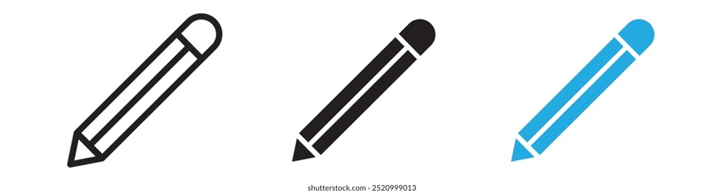 Pencil icon thin line illustration