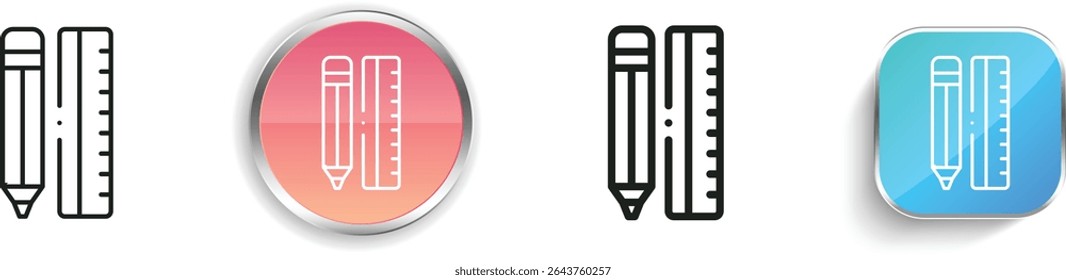 pencil icon. Thin Linear, Regular and Button Style Design Isolated On White Background