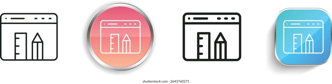 pencil icon. Thin Linear, Regular and Button Style Design Isolated On White Background