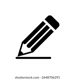 Pencil Icon Tilted at 45 Degree Angle for Creative Editing