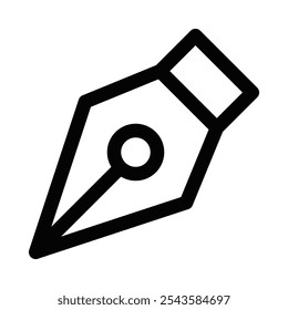 Icono de lápiz con punta y contorno, Ilustración vectorial. Trazo editable