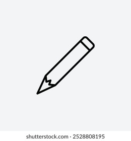Pencil icon in tree different line stroke sizes.