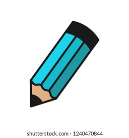 pencil icon in trendy flat design