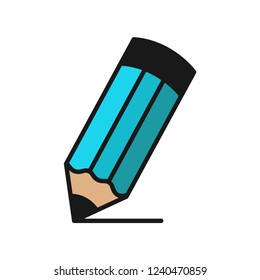 pencil icon in trendy flat design
