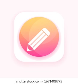 icono de lápiz en estilo plano moderno