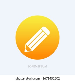 icono de lápiz en estilo plano moderno