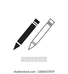 Pencil Icon in trendy flat style isolated on grey background.