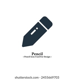 Pencil icon in trendy flat style isolated on white background.  pencil, writing, edit, stationery concept icon illustration for web and mobile design.