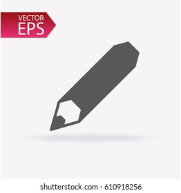 Pencil icon in trendy flat style isolated on light background with shadow. Edit sign. Settings symbol for your web site design, logo, app, UI. Vector illustration, EPS10.