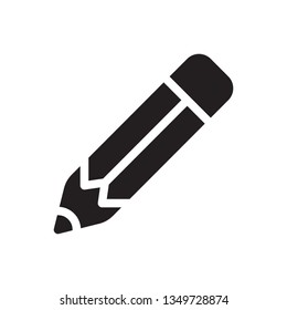 Pencil icon in trendy glyph style design. Vector graphic illustration. Pencil icon for website design, logo, and user interface. Vector file. EPS 10