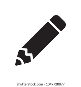 Pencil icon in trendy glyph style design. Vector graphic illustration. Pencil icon for website design, logo, and user interface. Vector file. EPS 10