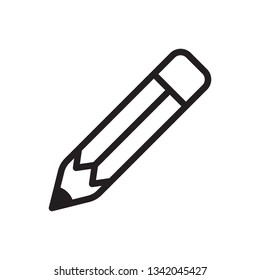 Pencil icon in trendy outline style design. Vector graphic illustration. Pencil icon for website design, logo, and user interface. Editable vector stroke. EPS 10.